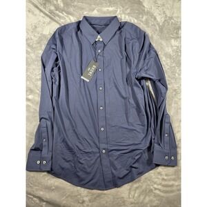 NWT Rhone Commuter Slim Fit Button Up Shirt Navy Blue Mens Large